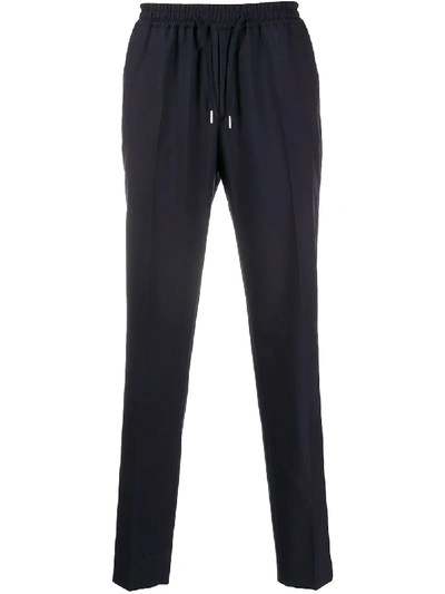 Sandro Wool Trousers With Elasticated Waist In Blue