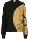 Proenza Schouler White Label Tie-dye Sweatshirt In Blk/toast Bullseye Tie Dye/black