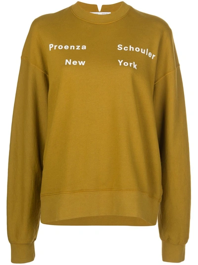 Proenza Schouler White Label Logo Print Sweatshirt In Yellow