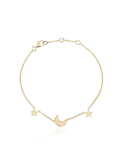 Rosa De La Cruz 18k Yellow Gold Crescent Constellation Diamond Charm Bracelet