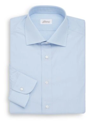 Brioni Regular Fit Textured Cotton Dress Shirt In Pastel Blue