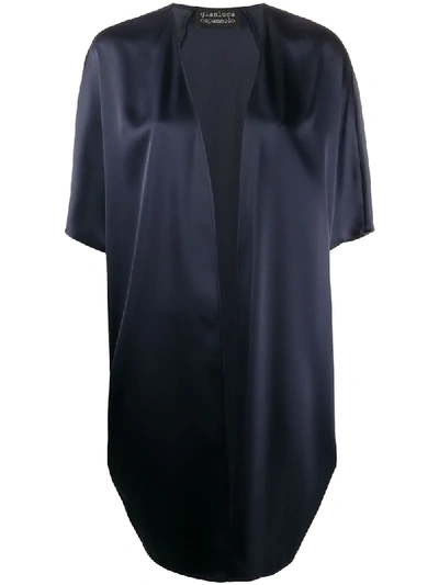 Gianluca Capannolo Satin Judy Coat In Blue
