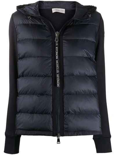 Moncler Hooded Down Jacket In Blue
