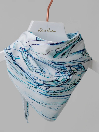 Robert Graham Men's Abstract Scarf Face Mask In White