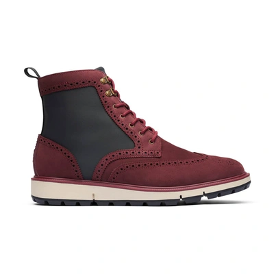 Robert Graham Motion Wing Tip Boots In Burgundy