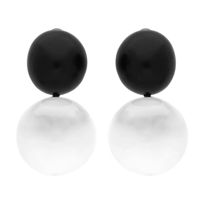 Monies Black & Transparent Savona Earrings In Clear/black