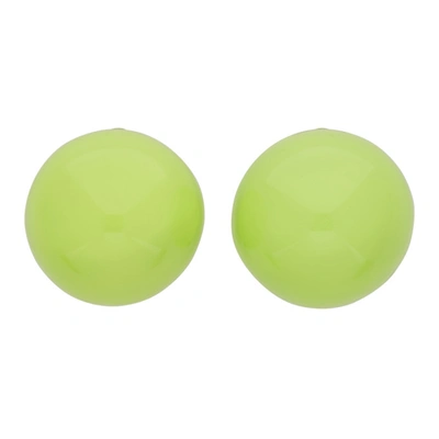 Monies Green Barletta Earrings In Lime