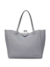 Marc Jacobs The Kiss Lock Mini Leather Tote In Rock Grey