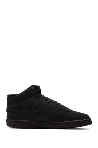 Nike Court Vision Mid Casual Sneakers From Finish Line In Black/ Black