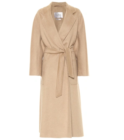 Max Mara Labbro Belted Cashmere Coat In Beige