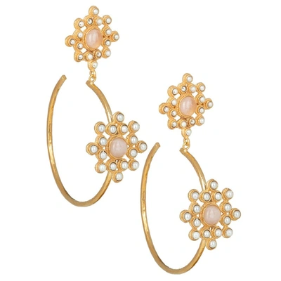Christie Nicolaides Rosamaria Hoops Pale Pink In Gold