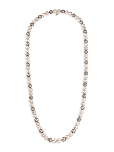 Majorica 10mm Tri-tone Organic Man-made Pearl Long Necklace