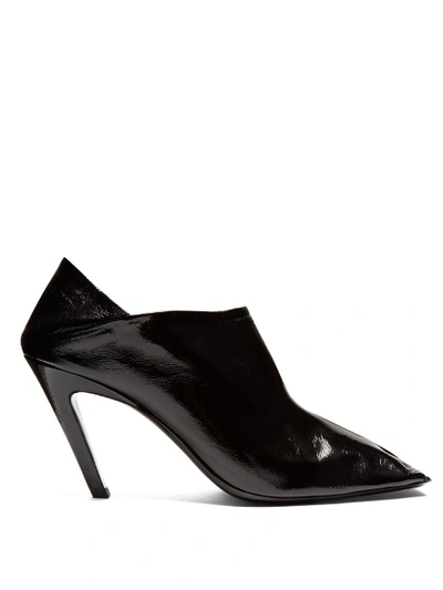 Balenciaga Quadro Square-toe Foldable-heel Leather Mules In Black | ModeSens
