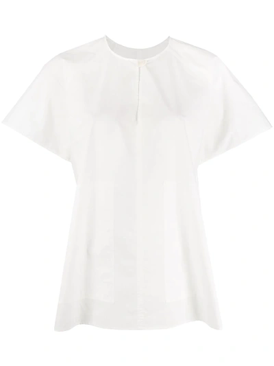 Lee Mathews Button-fastening Short-sleeve T-shirt In White
