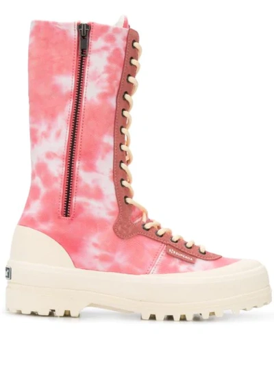 Superga X Paura Tie-dye Boots In Red