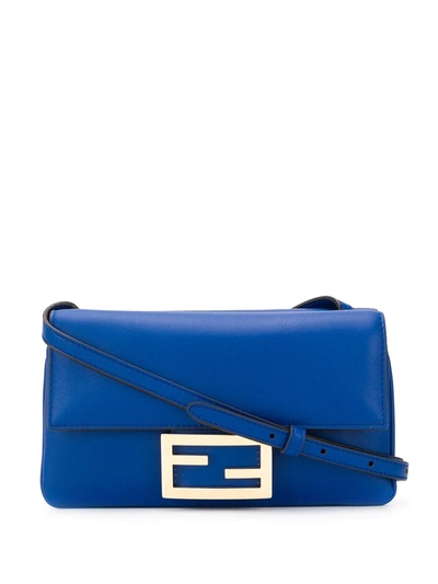 Fendi Mini Baguette Crossbody Bag In Blue