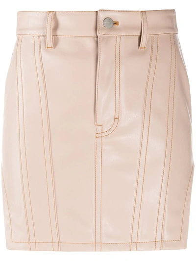 Fenty Faux Leather Corset Skirt In Neutrals