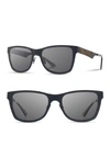 Shwood Canby 54mm Polarized Sunglasses In Navy/ Elm Burl/ Grey