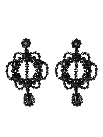 Simone Rocha Embellished Earrings In Black