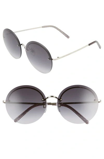 The Marc Jacobs 60mm Round Sunglasses In Grey/ Dk Grey Gradient