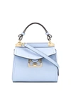 Givenchy Mini Mystic Calfskin Leather Satchel In Blue