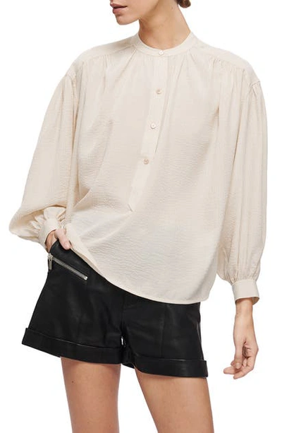 Anine Bing Eden Shirt In Cream And Black Stripe