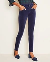 Ann Taylor Petite High Rise 5-pocket Velvet Pants - Curvy Fit In Dark Marine