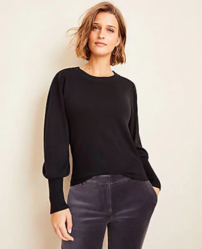 Ann Taylor Balloon Sleeve Sweater Size 2xl Black Women's