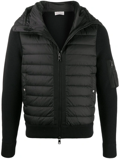 Moncler Padded-front Hooded Jacket In Black