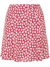 Reformation Flounce Mini Skirt In Red