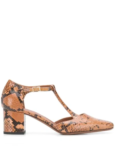 L'autre Chose Snakeskin-effect Pumps In Brown