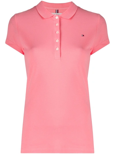 Tommy Hilfiger Logo Embroidered Polo Shirt In Pink