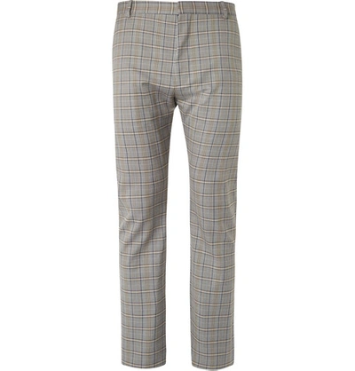Balenciaga Beige Slim-fit Checked Cotton Suit Trousers | ModeSens