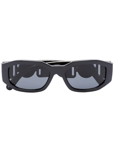 Versace Black Biggie Geo Rectangular Sunglasses