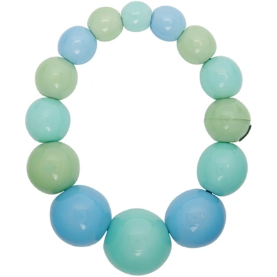 Monies Blue And Green Palermo Necklace In Aqua