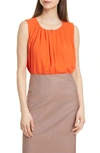 Hugo Boss Irvetta Sleeveless Blouse In Fiery Orange