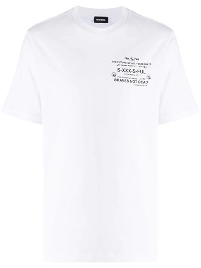 Diesel Logo-print Short-sleeve T-shirt In White