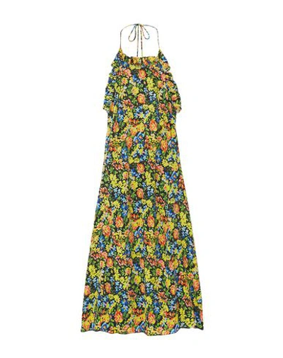 Les Rêveries Floral-print Silk Crepe De Chine Halterneck Midi Dress In Multicolor