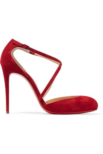 Christian Louboutin Crossbreche 100 Suede Pumps In Red