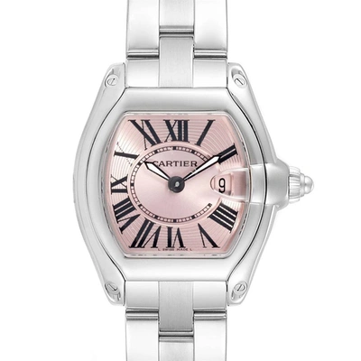Cartier Roadster Pink Dial Steel Ladies Watch W62017v3 Box Papers Strap In Not Applicable