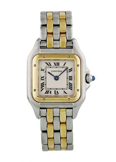 Cartier Panthere Ladies Steel Yellow Gold 2 Row Ladies Watch W25029b6 In Not Applicable