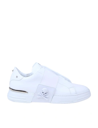 Philipp Plein Slip On Phantom Kick In White Leather