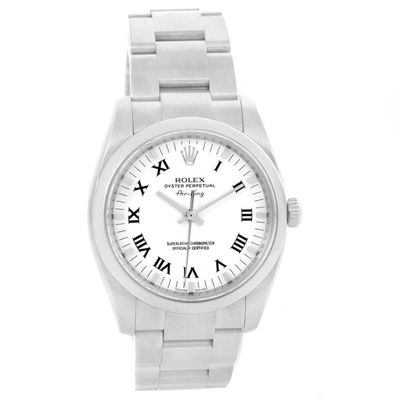 Rolex Air King White Roman Dial Steel Unisex Watch 114200 Box In Not Applicable