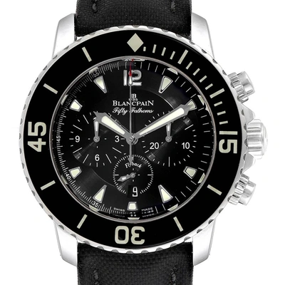 Blancpain Fifty Fathoms Black Dial Flyback Chronograph Black Fabric Strap Mens Watch 5085f-1130-52 In Not Applicable