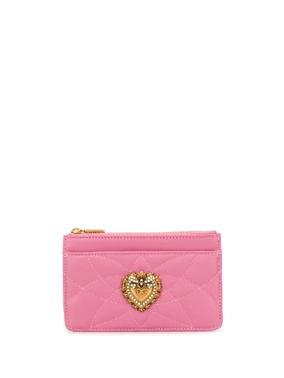 Dolce & Gabbana Devotion Pink Leather Card Holder