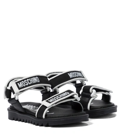 Moschino Teen Logo Touch-strap Sandals In Black | ModeSens