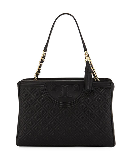 Tory Burch Fleming Diamond-quilted Shoulder Bag In Black Pattern | ModeSens