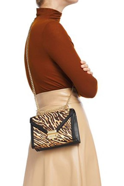 Michael Michael Kors Whitney Tiger-print Calf Hair And Leather Shoulder Bag  In Animal Print | ModeSens