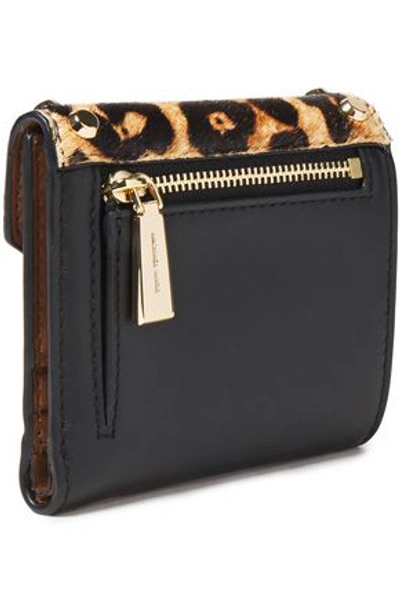 Michael Michael Kors Studded Leopard-print Calf Hair And Leather Wallet In  Black | ModeSens