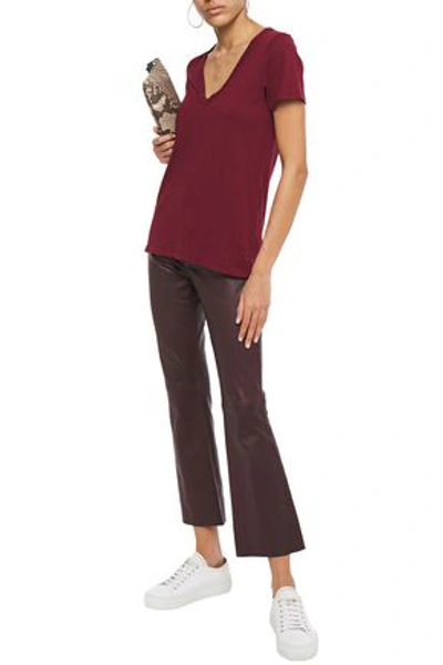 Rag & Bone Slub Pima Cotton-jersey T-shirt In Merlot